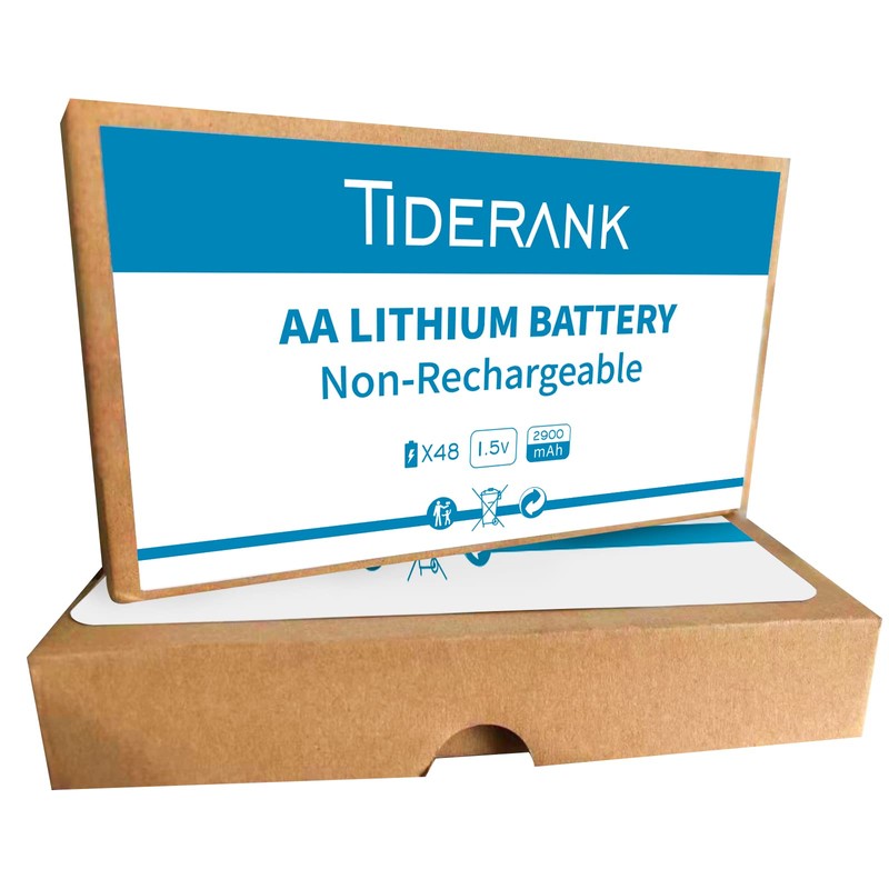 Tiderank AA Lithium Battery 48 Pack, 2900mAh 1.5V, Non Rechargeable