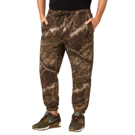 Realtree APX Camouflage Joggers Polyester Performance Unisex Hunting Pants - Back Zipper Pocket | Moisture Wicking & UPF 30 (US, Alpha, Small, Regular, Regular, Realtree APX Polyester)