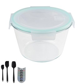 Yomjarl Sourdough Starter Jar Kit,Glass Sourdough Bread Baking Supplies with Airtight Lids,Bread Starter Tools for Home Bakers,Sour Dough Starters Jars,Fermentation Containers with Silicone Spoon