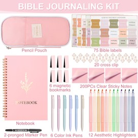 Bible Study Supplies, Bible Journaling Kit, Bible Study Kit for Women, Aesthetic Book Annotation Kit, Bible Study Tools, Valentines Day Christian Gifts for Women, Pencil Case Bible Accessories Set