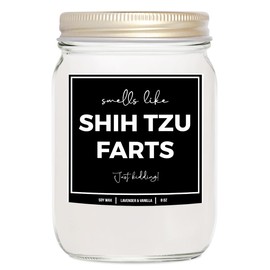 You Nique Designs Shih Tzu Gifts for Dog Lovers 8oz Dog Fart Candle, for Shih Tzu Lovers - Shih Tzu Mom, Shih Tzu Dad Gifts Idea - Decor, Ornament (Mahogany Teakwood)