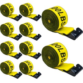 JOYANALL Truck Straps, 4" x30' Heavy Duty Tie Down w/Flat Hooks WLL# 5400lbs, Winch Straps Cargo Straps tie Down for Flatbeds, Trucks, Trailers, Farms, Rescues, Tree Saver(10 Pack)