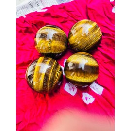 Tiger Eye Crystal Sphere - Gem Ball - Carved Crystal Ball - Meditation Balls - Home Office Desk Decor 50-55MM (Tiger Eye)