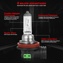 OQSNCV Fit for Hyundai Elantra 2014 2015 2016 (Without Projector) Halogen Headlight Bulbs, H7 High Beam + H11 Low Beam Headlamp Replacement Bulbs Kit, Pack of 4