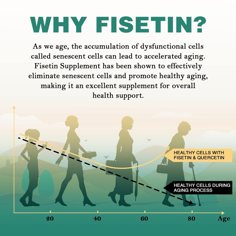 Liposomal Fisetin with Quercetin - High-Potency 1000mg Combo Antioxidant Supplement