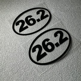 Car Styling Sticker 26.2 Marathon Run Oval Runner Decals Auto Door Body Window Tape Bike Bicycle Applique 2PCS (Black, 130x83mm)
