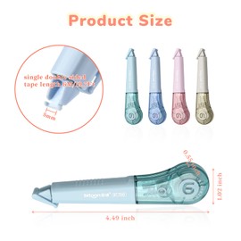 Temiary 8Pcs White Out Pens, Aesthetic Correction Tape for Instant Correction, Easy to Use, Pen Shaped Applicator for Office School Supplies, 1/5 Inch x 236 Inches (Morandi)