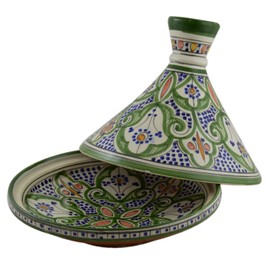 Moroccan Handmade Serving Tagine Exquisite Ceramic With Vivid Colors Traditional 12 inches Across XLarge