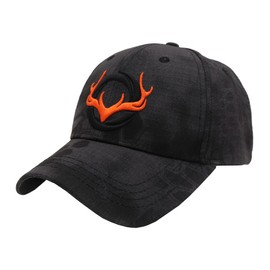 Bestmaple Orange Tree Camouflage Military Cap Real Tree Hunting Cap Elk Baseball Cap One Size Fits Most, Black, Free size