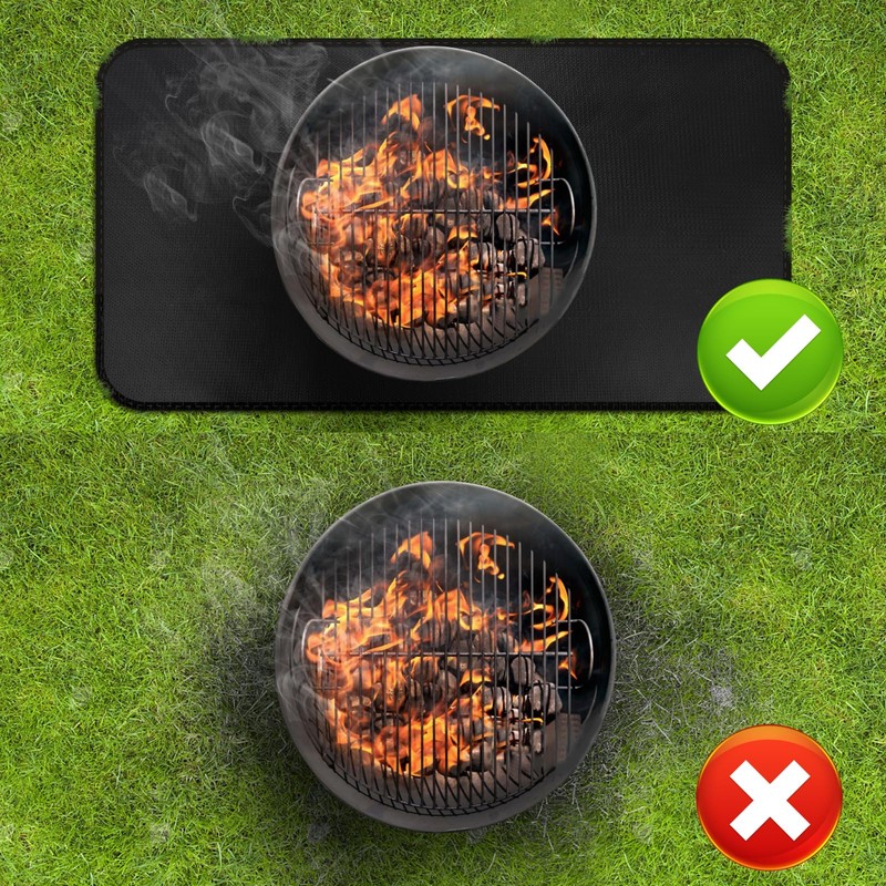 60*40 Inch Outdoor Mat, Double-Sided Waterproof & Fireproof Under Grill