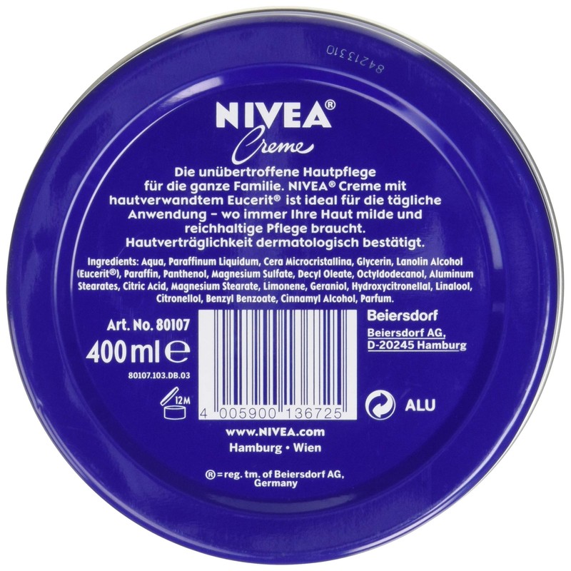Nivea Cream (400ml) Classic Skin Cream for Full Body Nourishing