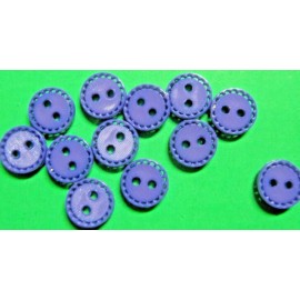 (12) 7/16" OPENWORK RIM PURPLE PLASTIC 2-HOLE BABY DOLL CRAFT BUTTONS NEW (H513)