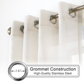 CUCRAF Net Curtains for Windows - Eyelet Curtains for Living Room & Bedroom, Voile Sheer Linen Curtains 84 drop pair, Wrinkle Resistant Solid Colour Curtains Easy to Clean and Machine Washable