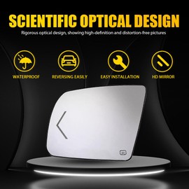 Unbranded Mirror Glass with Heated Turn Signal Driver LH Side for Toyota Tundra 2007-2017