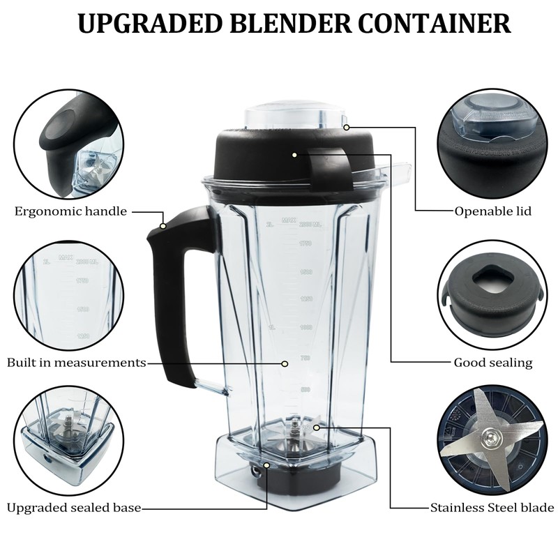Blender Pitcher 64oz, Compatible with 5200 5000 5300 6300 VM0101