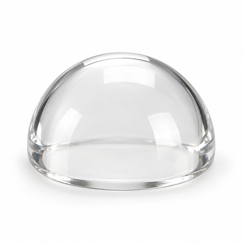 Clear Glass Half Ball Paperweight Magnifier, Crystal Dome Desk Decor