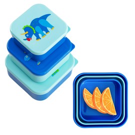 Wildkin - Contenedores de comida para niños y niñas, perfectos para guarderías y preescolares, juego de 3 apilables para ahorrar espacio, contenedor de alimentos hermético y apto para lavaplatos