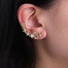 Cybche Crystal Flower Ear Climber Earrings CZ Flower Cuff Wrap