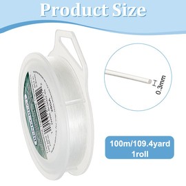 BENECREAT 100m 0.3mm Fishing Nylon Beading Thread Wire for Hanging, Bracelet and Jewelry Making