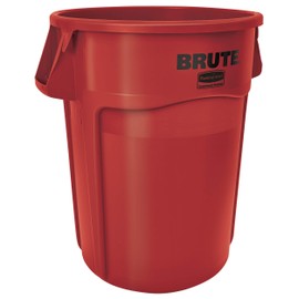 Rubbermaid Commercial Products BRUTE Heavy-Duty Round Trash/Garbage Container, 44-Gallon, Red, for Landscapers/Construction Sites/Restaurants/Back of House/Offices/Warehouses/Commercial Environments