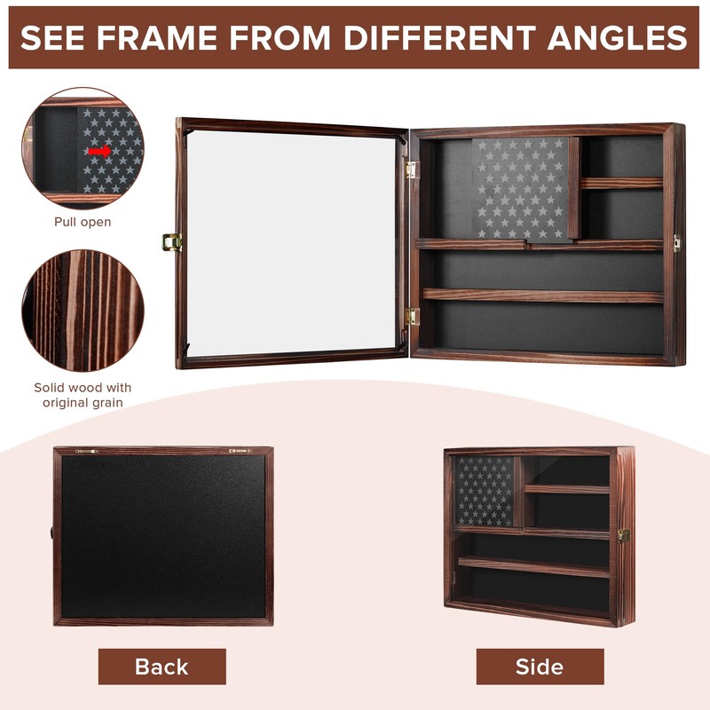 MOCAS Challenge Coin Display Case, Lockable Military Coin Holder Cabinet