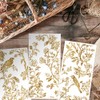 OLYCRAFT 3pcs/Set Golden Flowers Rub on Transfers for Furniture and