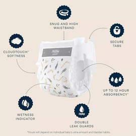 Millie Moon Luxury Diapers, Size 5, 64 Count