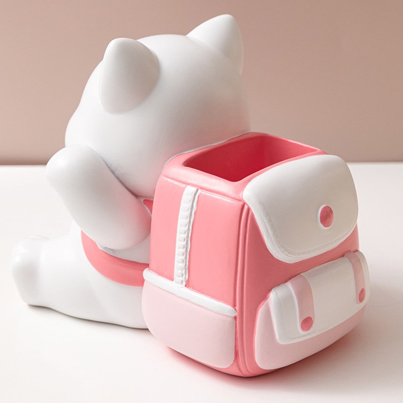 Cat Pen Holder Multipurpose Resin Innovative Cute Pencil Holder for