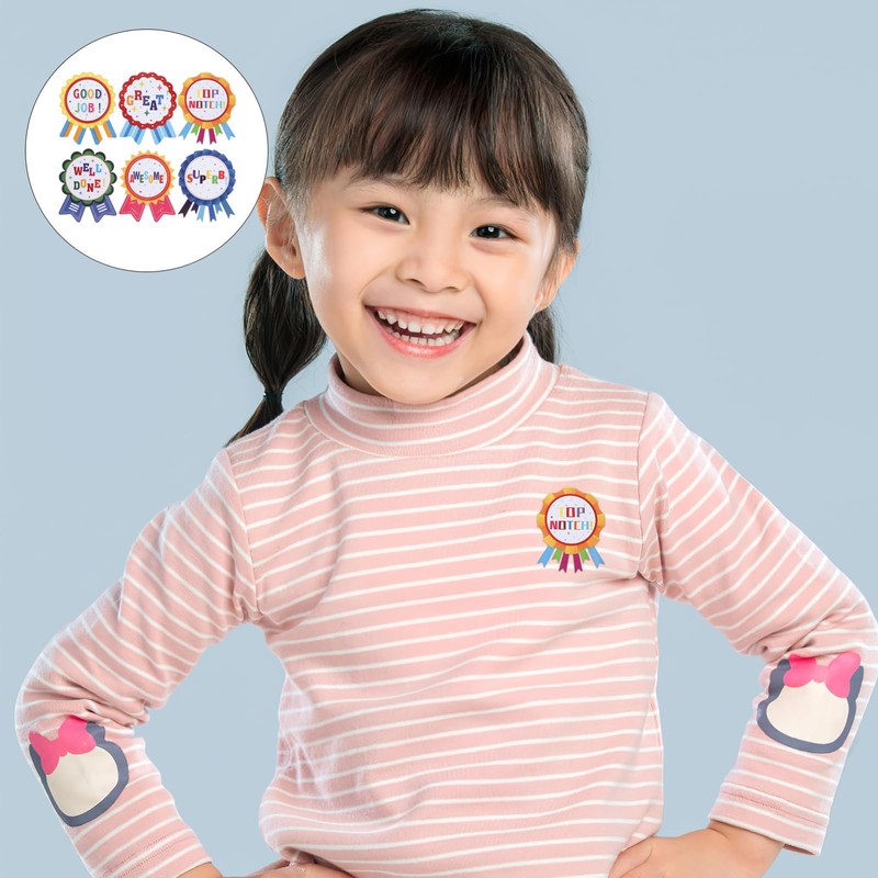 OHPHCALL Award Ribbon Stickers 100 Teacher Stickers Reward Winner Badge