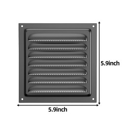 6 x 6 Attic Vents Gable Vents, piiyoosnn 304 Stainless Steel Louvered Grille Cover, White Wall Vent,Best for Small Vehicle, Cockloft, Bedrooms, Garage Door Wall Ventilated