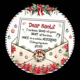 Funny Christmas Ornament 2025 – Naughty Dear Santa Ornament, Hilarious Gag Gift for Adults, Unique Ceramic Ornament for Tree, Coworker Xmas Gift Idea for Women & Men (HC-8)