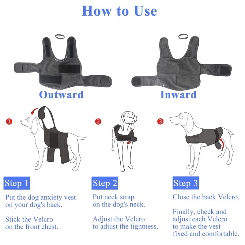 Dog Anxiety Shirt, Jacket Stress Relief Coat, Adjustable Vest for
