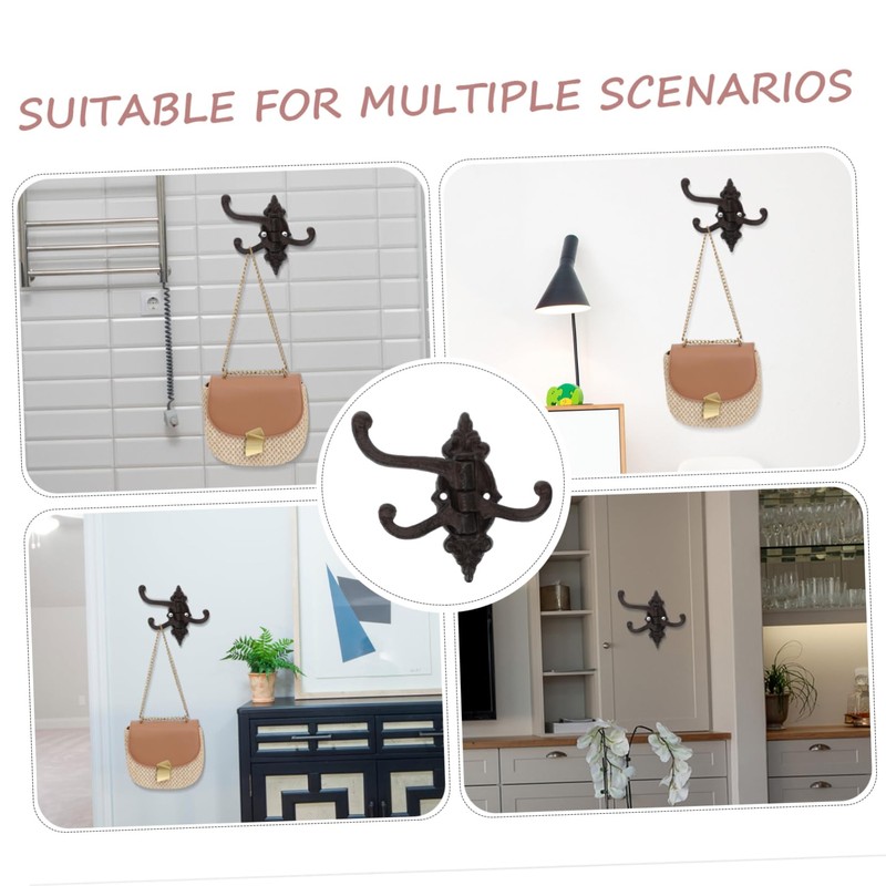 NOLITOY 2pcs Antique Iron Wall Mounted Hooks Swivel Arms Design