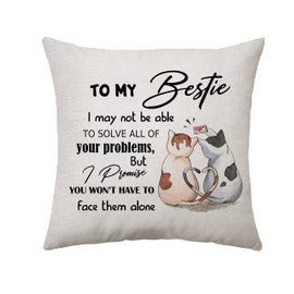 Aconesong To My Bestie Gifts Best Friends Cushion Covers Friendship Throw Pillow Cover for Women, Girl, Friends for Birthday Christmas