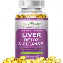 Liver Cleanse Detox & Repair Softgel Capsules,Herbal Liver Health Support Milk Thistle Supplements with NAC Artichoke Dandelion Root,15-in-1 High Absorption Liver Detox Supplements,Non-GMO,60 Servings