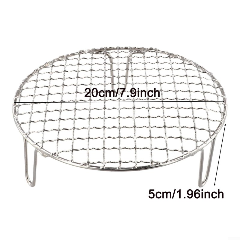 Round Cooling Rack, Portable Stainless Steel Cooking Grate BBQ Grill