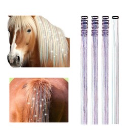 Framendino, 18 Pack Horse Bling Accessory Clip Glitter Hair Extensions Accessories for Equine Mane and Tail Decorative Supplies Horse Lover