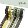 Mr. Pen- Washi Tape Set, 8 Rolls, Midnight Garden, Gold