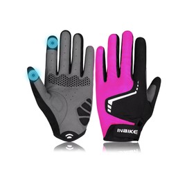 INBIKE Cycling Gloves, Padded Mountain Bike Gloves for Men Women, Shock-Absorbing Touchscreen Lightweight Bicycle Glove