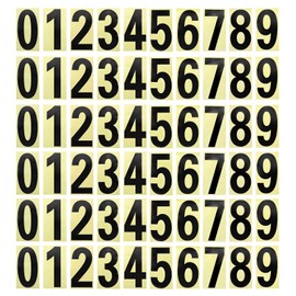 sourcing map 3 Inches Reflective Mailbox Numbers Vinyl Waterproof Number Stickers for Houses/Outside Sticker Decal, Black 6 Sets