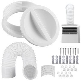 Pushglossy Portable Ac Vent Dual Size Wall Mount Connector with Hose Ac Exhaust Hose Coupler for 5.9 and 6.5 Inches Tube with 5.9 Inch Diameter Tube, Cover and Screws Included(59'' Long)