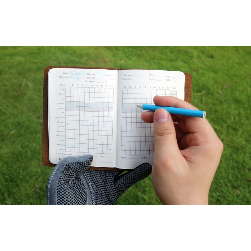 Handy Picks Golf Log Refills Leather Golf Log Book, Standard