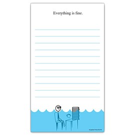 Grocery List Magnetic Pad - Everything is Fine - 4.25 x 7.5 Inches - Funny Home Gift