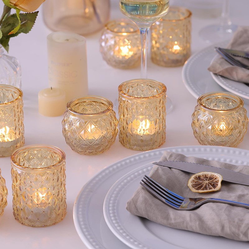 NITIME 36 Pcs Assorted Gold Votive Candle Holders, Tea Light