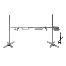 DDBESSIC Rotisserie Grill Kit, Stainless Steel Barbecue Grill Rotisserie Roaster Stand, Rated 88 LB, 25W Rotatable BBQ Rotisserie Kit Electric BBQ Grill Stand for Chicken, Pig, Lamb