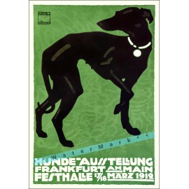Greyhound 1912 German Dog Show Frankfurt Vintage Poster Print Retro Style Art - 11:x17" Luster Photo Paper