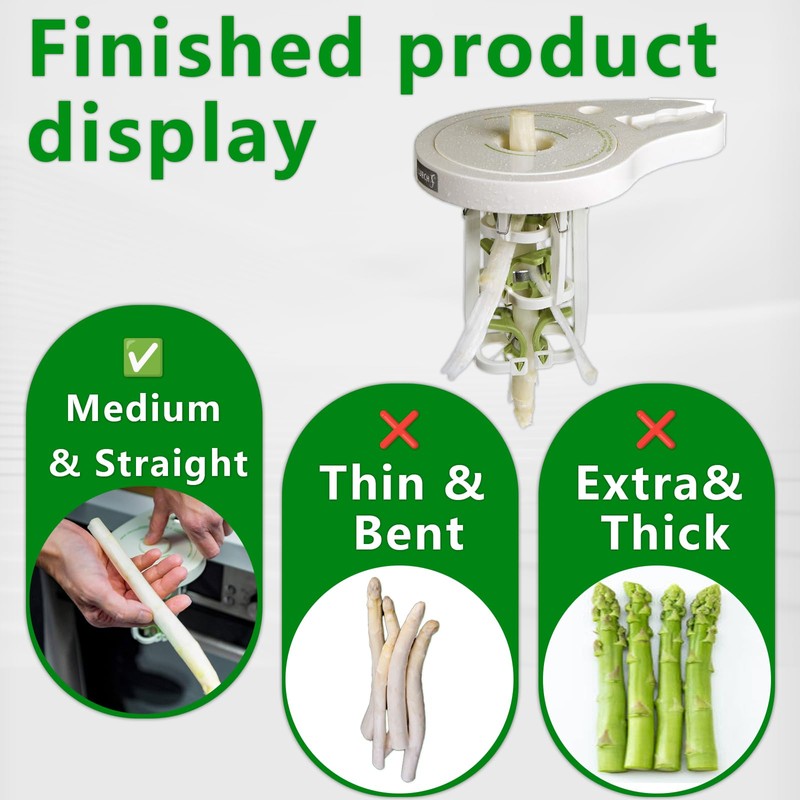 Asparagus Peeler with 6 Precision Blades, Screw Clamp & Pestle,