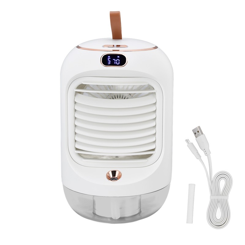 Mini Air Conditioner Humidifier Aromather 3 Gears 5 Blades USB