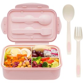 TTBAODAN Lunchbox mit Fächern - 1400ml Bento Box für Schule, Büro und Picknickreisen. Auslaufsicher und Spülmaschinenfest. Brotdose mit Aufgeteiltem Innenraum für Trennung von Essen