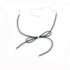 Bow Tie Choker Necklace Simple Adjustable Necklace for Women (Black,